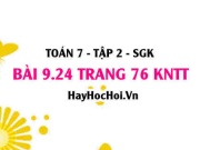 Bài 9.24 trang 76 Toán 7 Tập 2 Kết nối tri thức